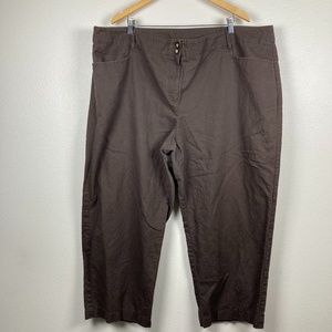 COPY - 3/$20 Lane Bryant Brown Linen Cropped Pant…